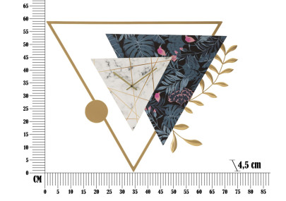 Triangle d’Art – Horloge Murale Glam 75x4,5x59 cm