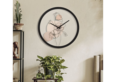 Fleur Enchantée B – Horloge Murale Boho Chic Ø40x3,5 cm