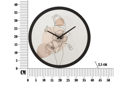 Fleur Enchantée B – Orologio da Parete Boho Chic Ø40x3,5 cm
