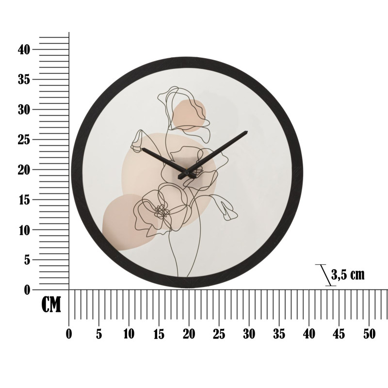 Fleur Enchantée B – Reloj de Pared Boho Chic Ø40x3,5 cm