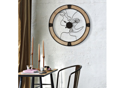Le Couple Éternel – Horloge Murale Boho Chic Ø60x3 cm
