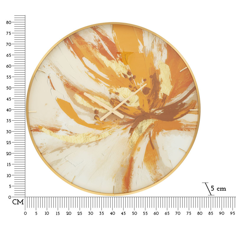 Toply Étincelant – Horloge Murale Glam Verre Ø80x5 cm