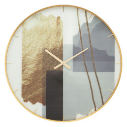 Motif de Cristal – Horloge Murale Glam Verre Ø80x5 cm