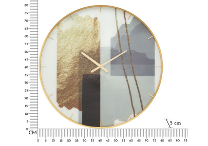 Motif de Cristal – Horloge Murale Glam Verre Ø80x5 cm
