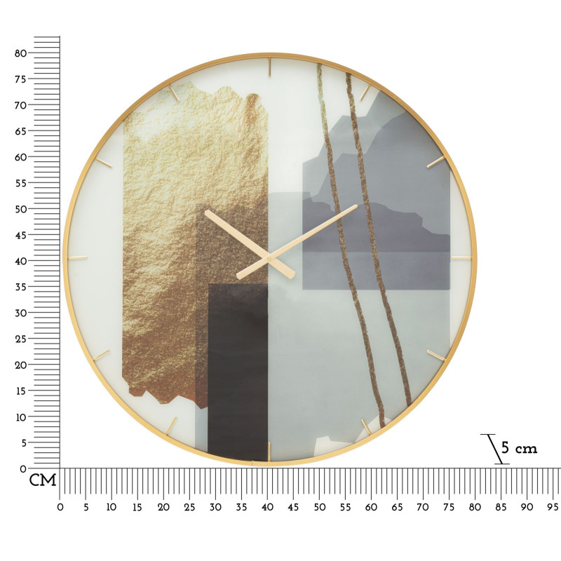 Motivo de Cristal – Reloj de Pared Glamour de Vidrio Ø80x5 cm