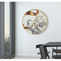 Rose de Cristal – Horloge Murale Glam Ø80x5 cm