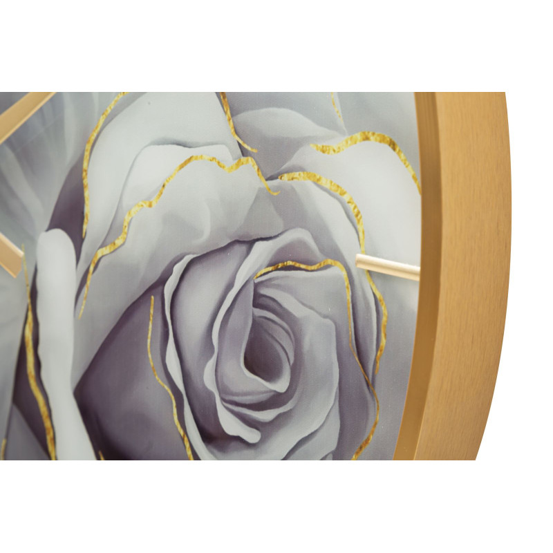 Rose de Verre – Horloge Murale Glam Ø60x5 cm