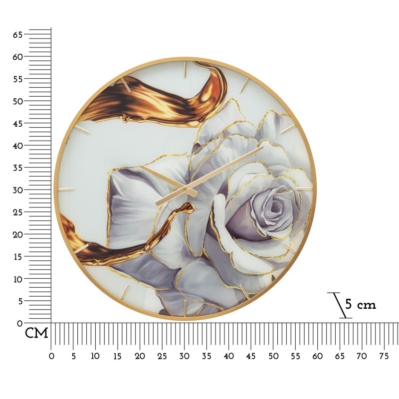 Rose de Verre – Orologio da Parete Glam Ø60x5 cm