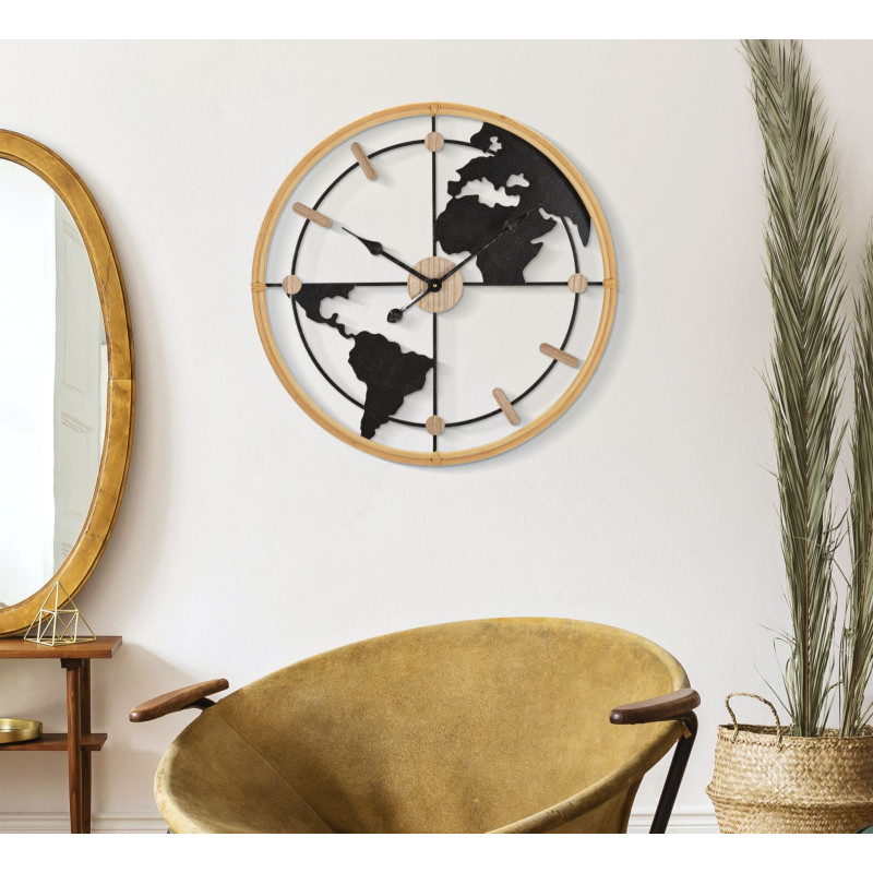 World New – Reloj de Pared Boho Chic Ø60x5 cm