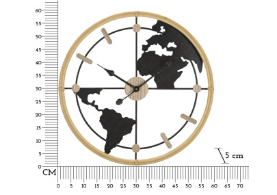 World New – Reloj de Pared Boho Chic Ø60x5 cm