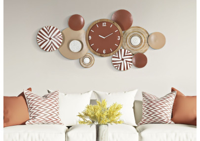 Grande Épopée Ethnique – Horloge Murale Boho Chic 127,6x7,6x61 cm