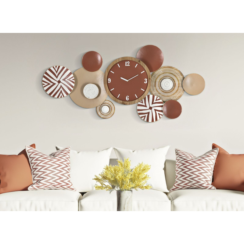 Grande Épopée Ethnique – Horloge Murale Boho Chic 127,6x7,6x61 cm
