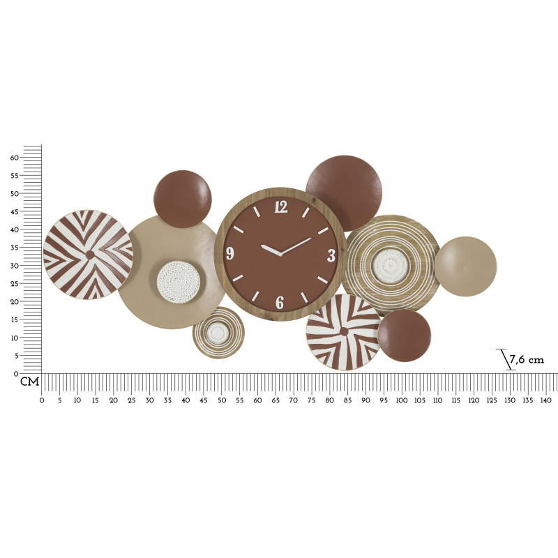 Grande Épopée Ethnique – Horloge Murale Boho Chic 127,6x7,6x61 cm
