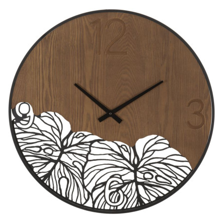 Nature & Bois – Horloge Murale Moderne Ø60x2 cm