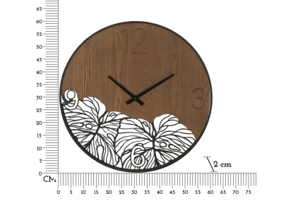 Nature & Bois – Horloge Murale Moderne Ø60x2 cm