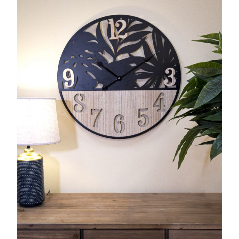 Palmiers Tropicaux – Horloge Murale Moderne Ø60x2,5 cm