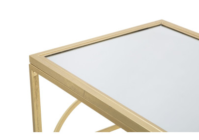 Console Marie – Métal doré et plateau miroir 120x41x81 cm