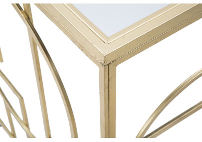 Console Marie – Métal doré et plateau miroir 120x41x81 cm