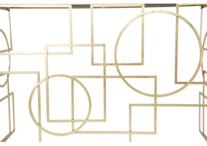 Console Marie – Métal doré et plateau miroir 120x41x81 cm