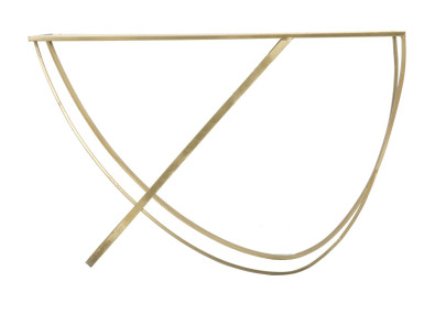 Console Anneau – Métal noir et doré avec plateau miroir 120x40x79 cm