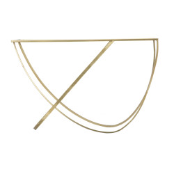 Console Anneau – Métal noir et doré avec plateau miroir 120x40x79 cm