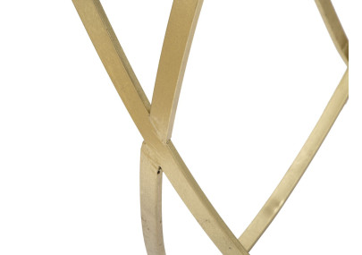 Console Anneau – Métal noir et doré avec plateau miroir 120x40x79 cm