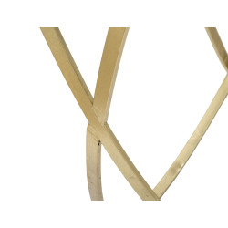 Console Anneau – Métal noir et doré avec plateau miroir 120x40x79 cm