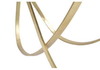 Console Anneau – Métal noir et doré avec plateau miroir 120x40x79 cm