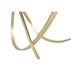 Console Anneau – Métal noir et doré avec plateau miroir 120x40x79 cm