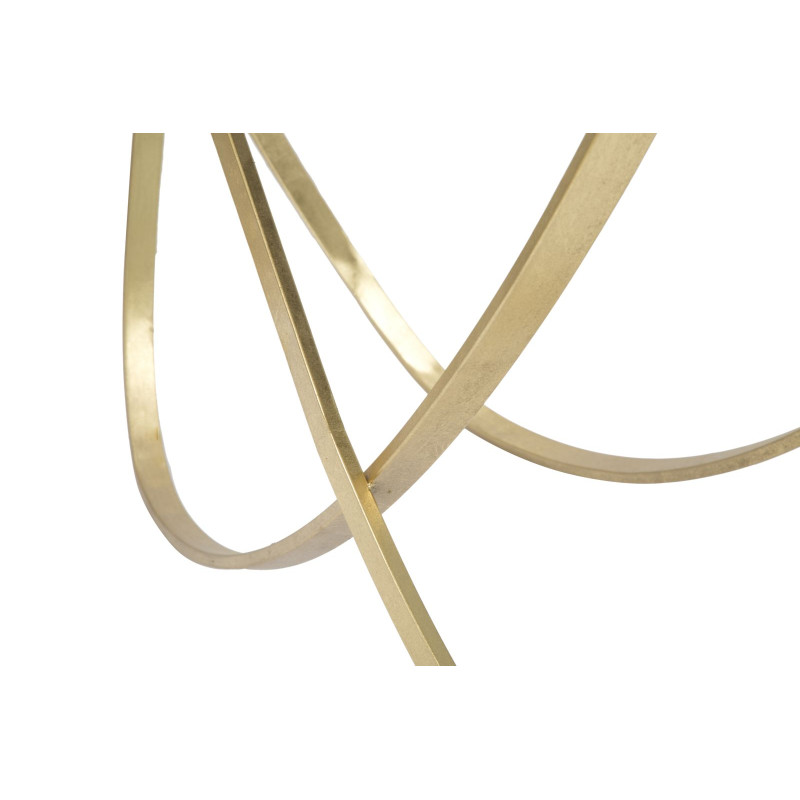 Console Anneau – Métal noir et doré avec plateau miroir 120x40x79 cm