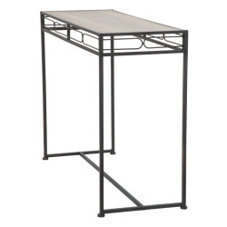 Console Essentielle – Métal noir et bois marron 110x40x80 cm