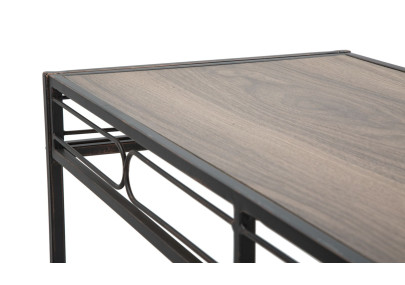 Console Essentielle – Métal noir et bois marron 110x40x80 cm