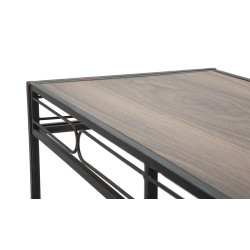 Console Essentielle – Métal noir et bois marron 110x40x80 cm