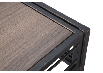 Console Essentielle – Métal noir et bois marron 110x40x80 cm