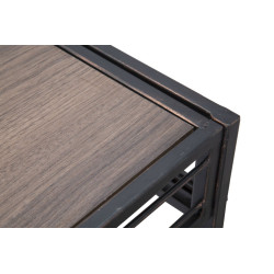 Console Essentielle – Métal noir et bois marron 110x40x80 cm