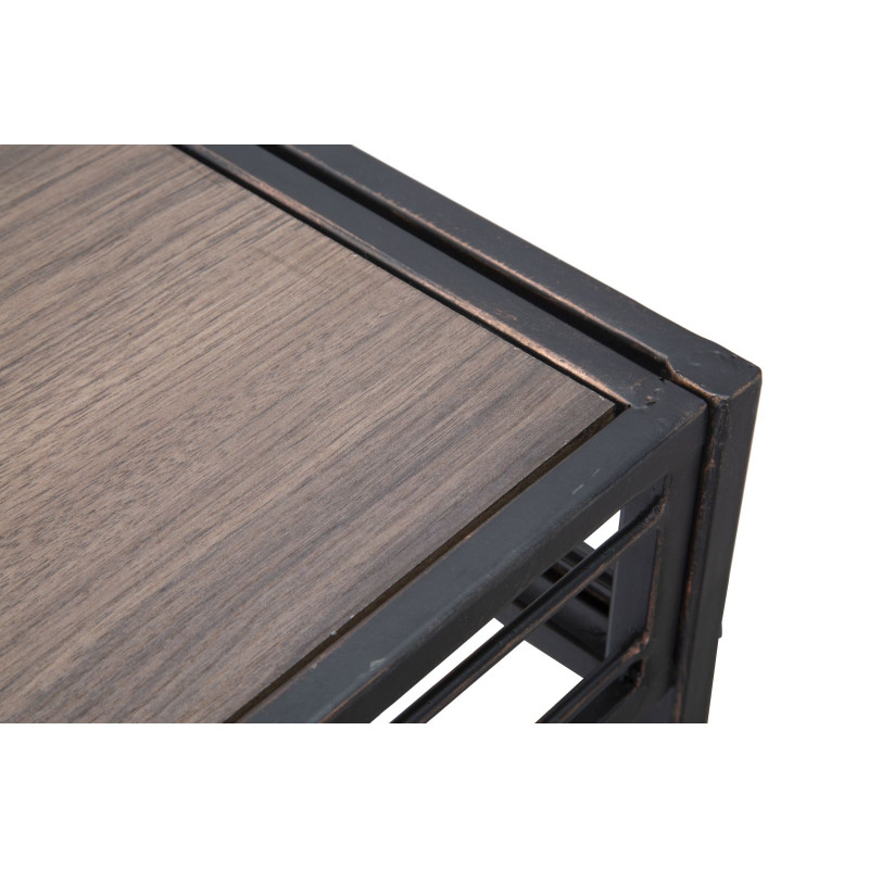 Console Essentielle – Métal noir et bois marron 110x40x80 cm