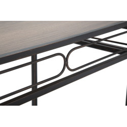 Console Essentielle – Métal noir et bois marron 110x40x80 cm