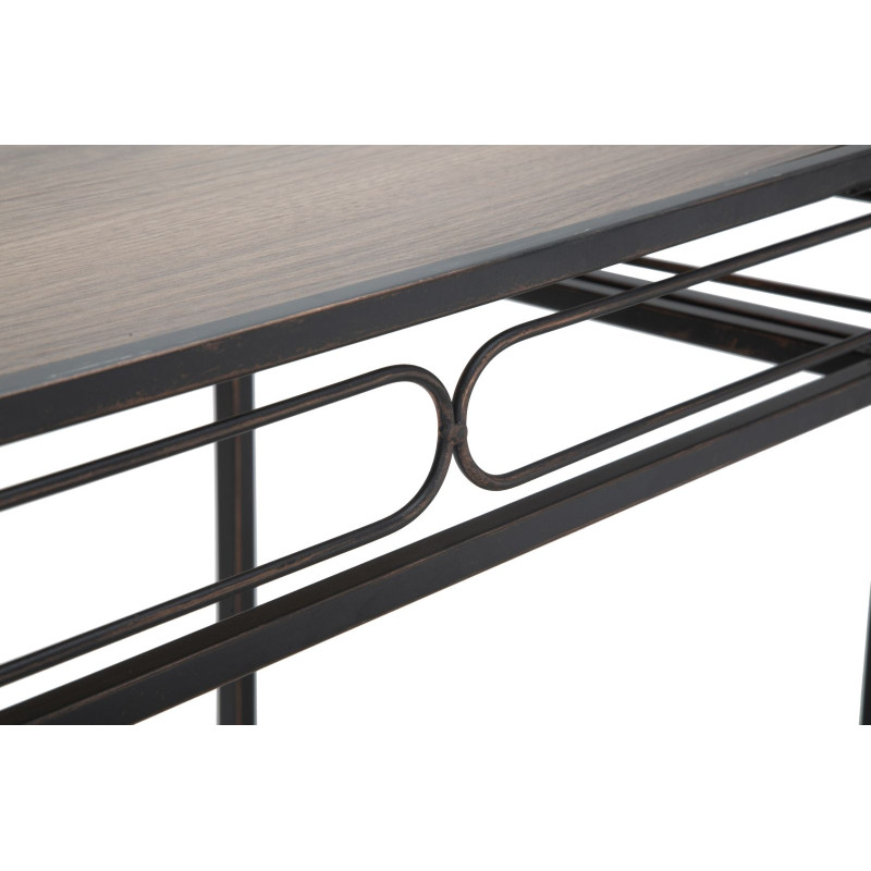 Console Essentielle – Métal noir et bois marron 110x40x80 cm