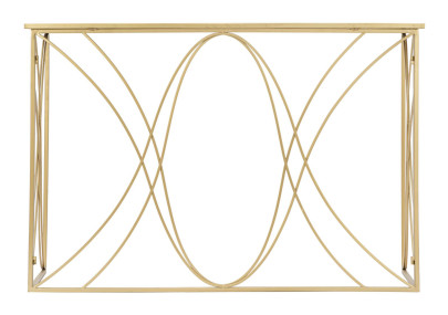 Console Exy – Métal doré et plateau miroir 120x40x80 cm