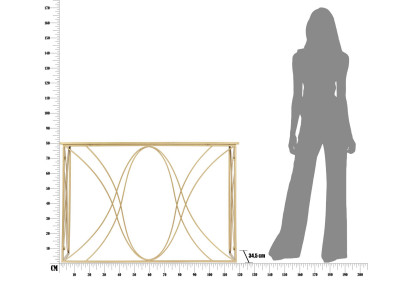 Console Exy – Métal doré et plateau miroir 120x40x80 cm