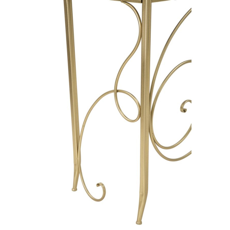 Console Art – Métal doré et plateau miroir 140x40x80 cm