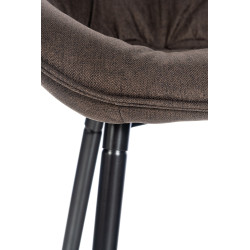 Taburete de bar Gibson en tela o terciopelo Marrón,Tela