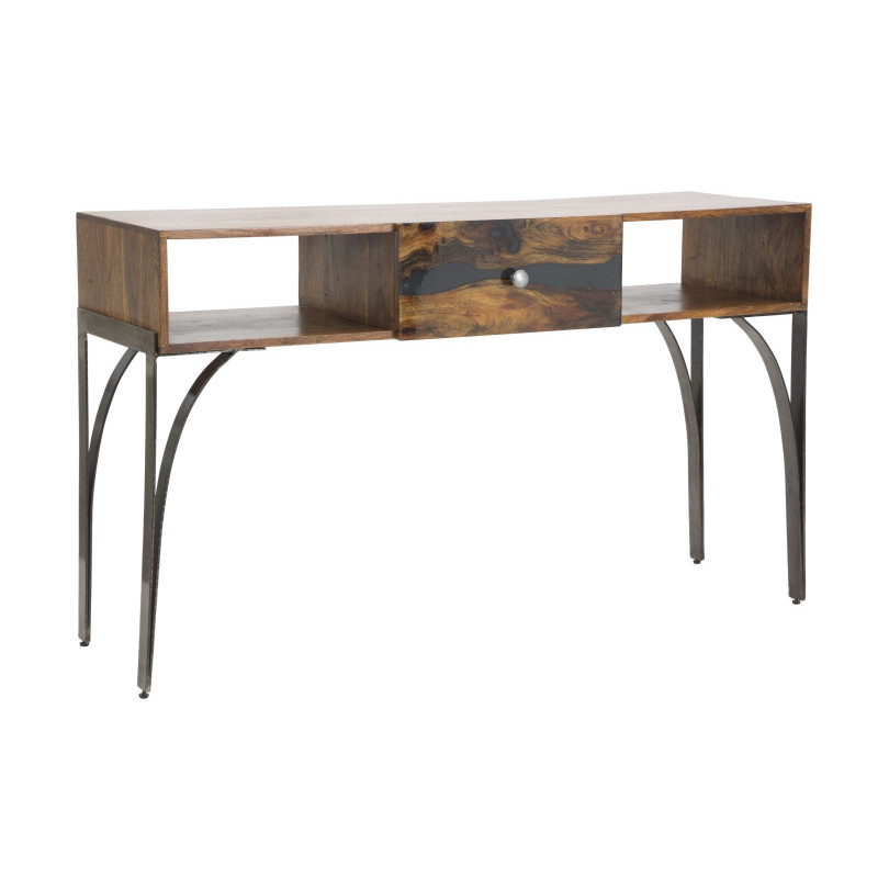 Console Mustang – Bois d’acacia massif et métal 130x40x80 cm