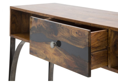 Console Mustang – Bois d’acacia massif et métal 130x40x80 cm