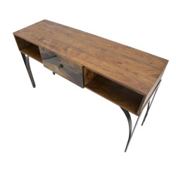 Console Mustang – Bois d’acacia massif et métal 130x40x80 cm