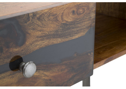 Console Mustang – Bois d’acacia massif et métal 130x40x80 cm