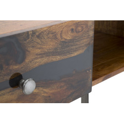 Console Mustang – Bois d’acacia massif et métal 130x40x80 cm
