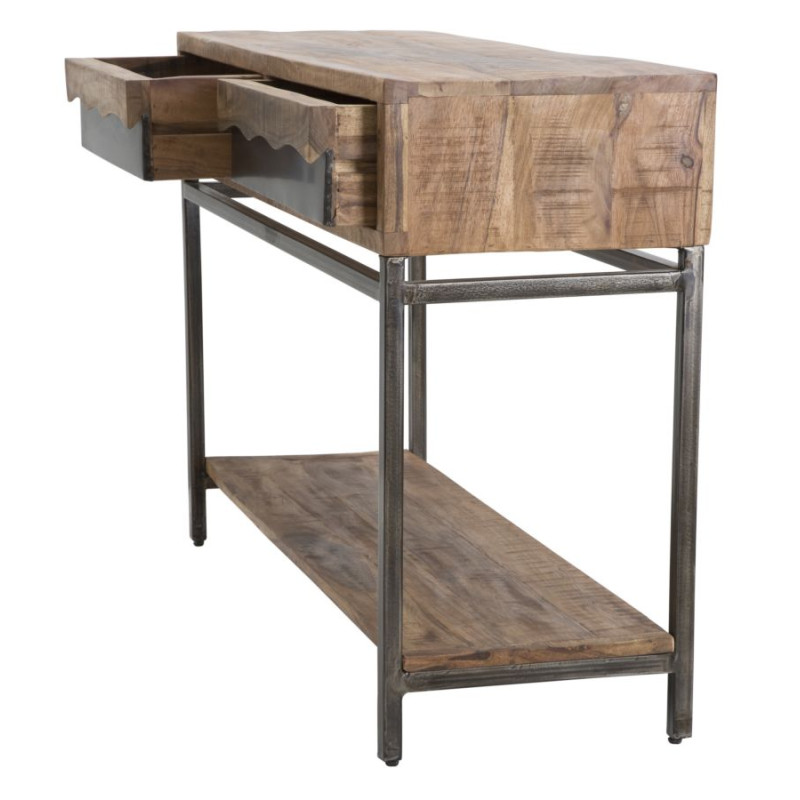 Console Yellowstone – Bois d’acacia et métal 118x40x80 cm