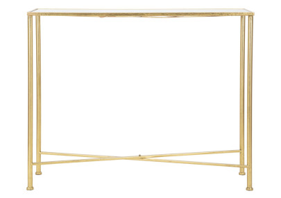 Console Papillons Verre – Métal doré et plateau verre 100x35x80 cm