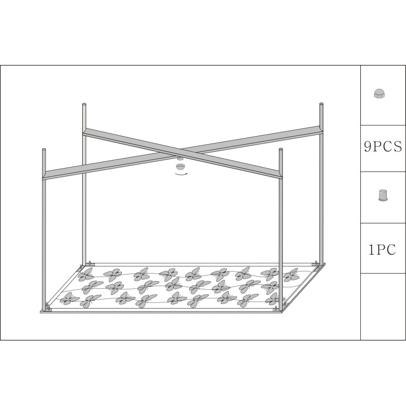 Console Papillons Verre – Métal doré et plateau verre 100x35x80 cm